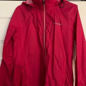 Pink Columbia rain jacket